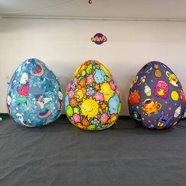 LED Light Easter Egg Inflatables, Promotional Glowing Eggs for Mall & Festival Decor