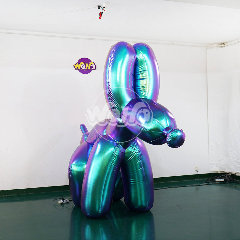 Custom Printed Holographic Balloon Dog, Personalized Inflatable for Art Exhibitions & Parties