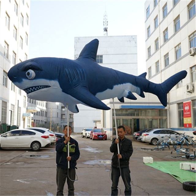 Handheld Inflatable Shark, Portable Shark Puppet for Parades & Ocean Themed Events