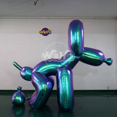 Custom Printed Holographic Balloon Dog, Personalized Inflatable for Art Exhibitions & Parties
