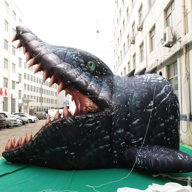 Giant Inflatable Dinosaur Mouth Tunnel, Realistic T-Rex/Monster Head Inflatable Arch for Events