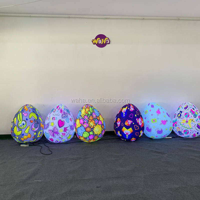 LED Light Easter Egg Inflatables, Promotional Glowing Eggs for Mall & Festival Decor