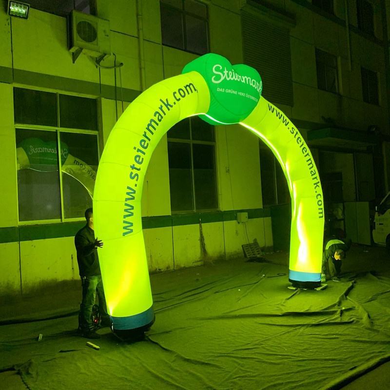 LED Light Inflatable Advertising Arch, Glowing Custom Logo Arch for Events & Promotions
