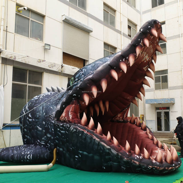 Giant Inflatable Dinosaur Mouth Tunnel, Realistic T-Rex/Monster Head Inflatable Arch for Events