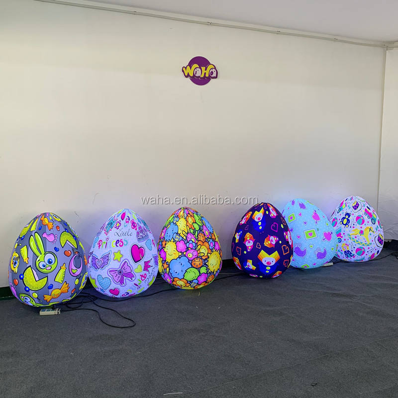 LED Light Easter Egg Inflatables, Promotional Glowing Eggs for Mall & Festival Decor