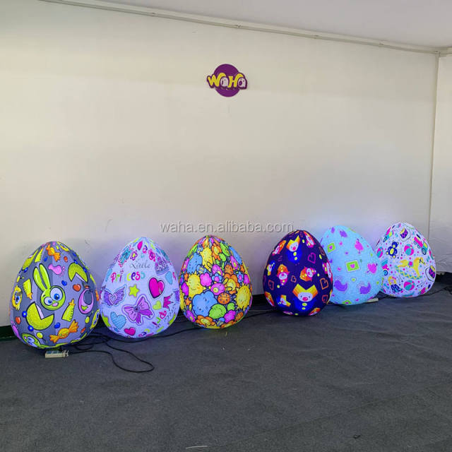 LED Light Easter Egg Inflatables, Promotional Glowing Eggs for Mall & Festival Decor