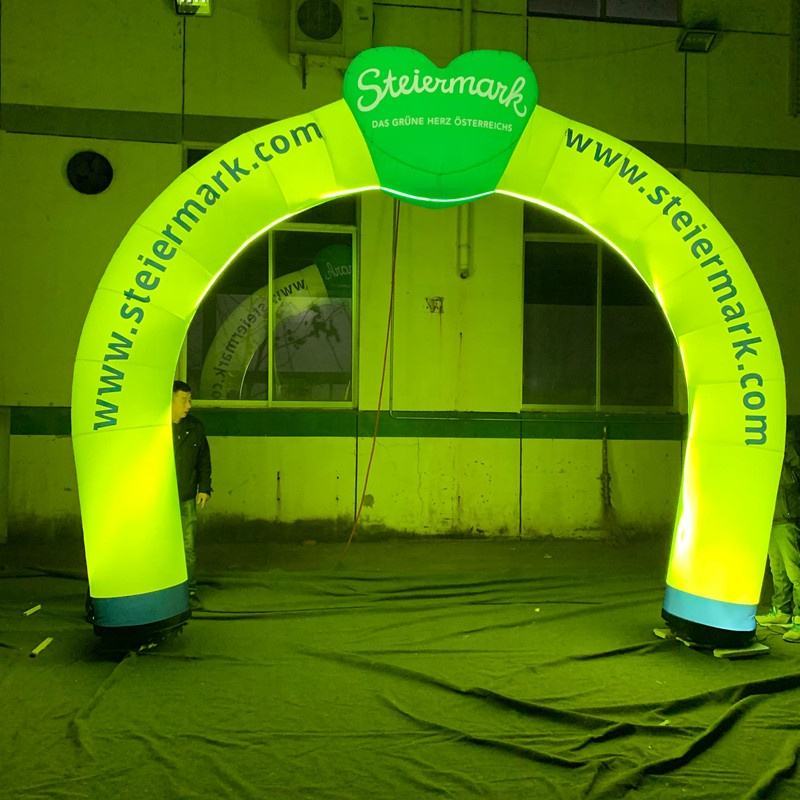 LED Light Inflatable Advertising Arch, Glowing Custom Logo Arch for Events & Promotions