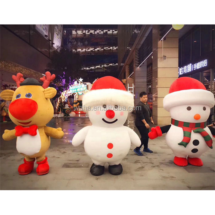 OEM Custom Snowman Inflatable Costume, Commercial Grade Snowman Mascot for Brand Events