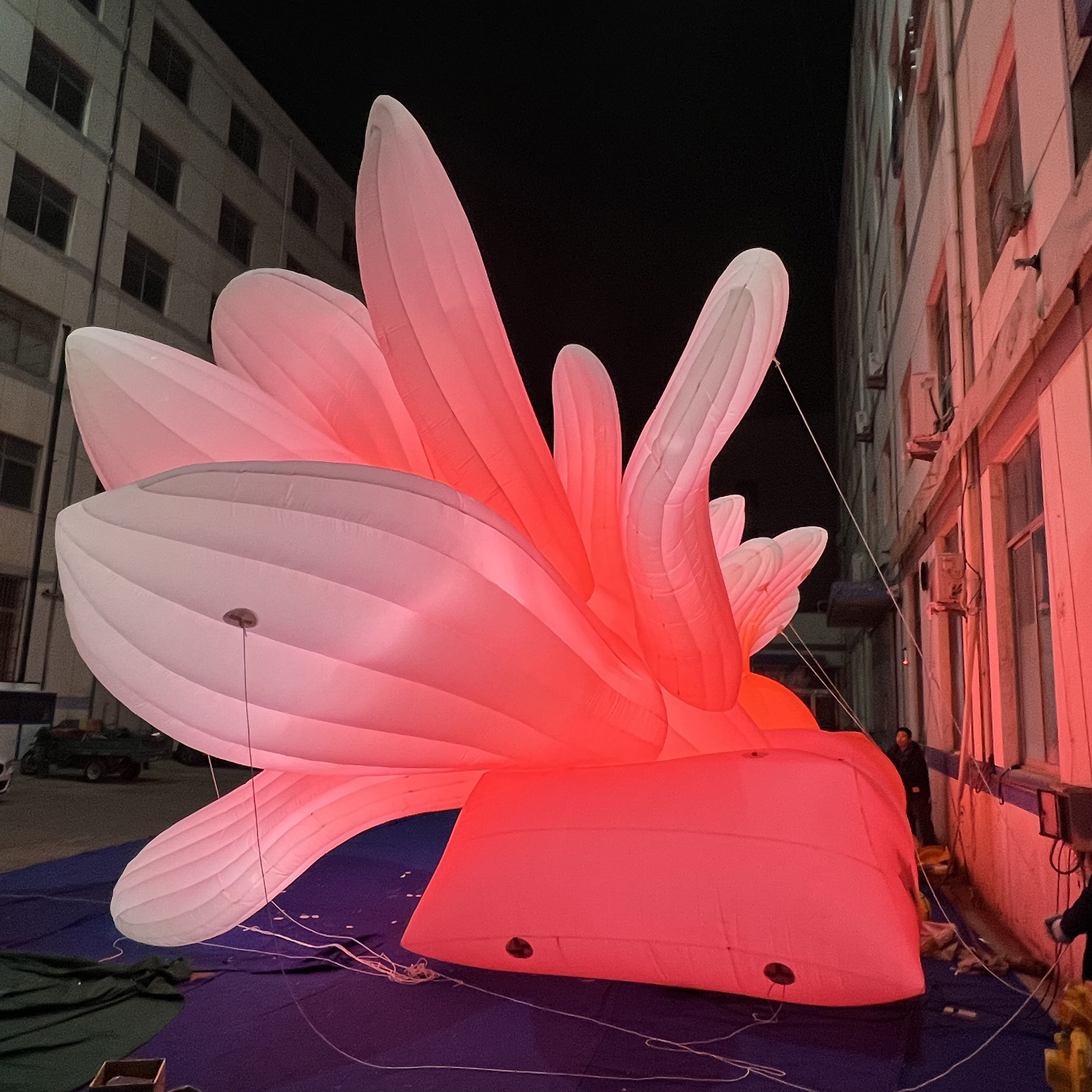 3D Giant Color Changing Inflatable LED Flower Custom Luminous Floral Model for Outdoor Night Commercial Advertising