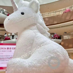 Custom Plush Textured Inflatable White Unicorn Mascot for Christmas Carnival & Festival Promotion