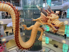 Luxury Metallic Inflatable Golden Chinese Dragon for Spring Festival Opening Ceremony & Traditional Culture Exhibition