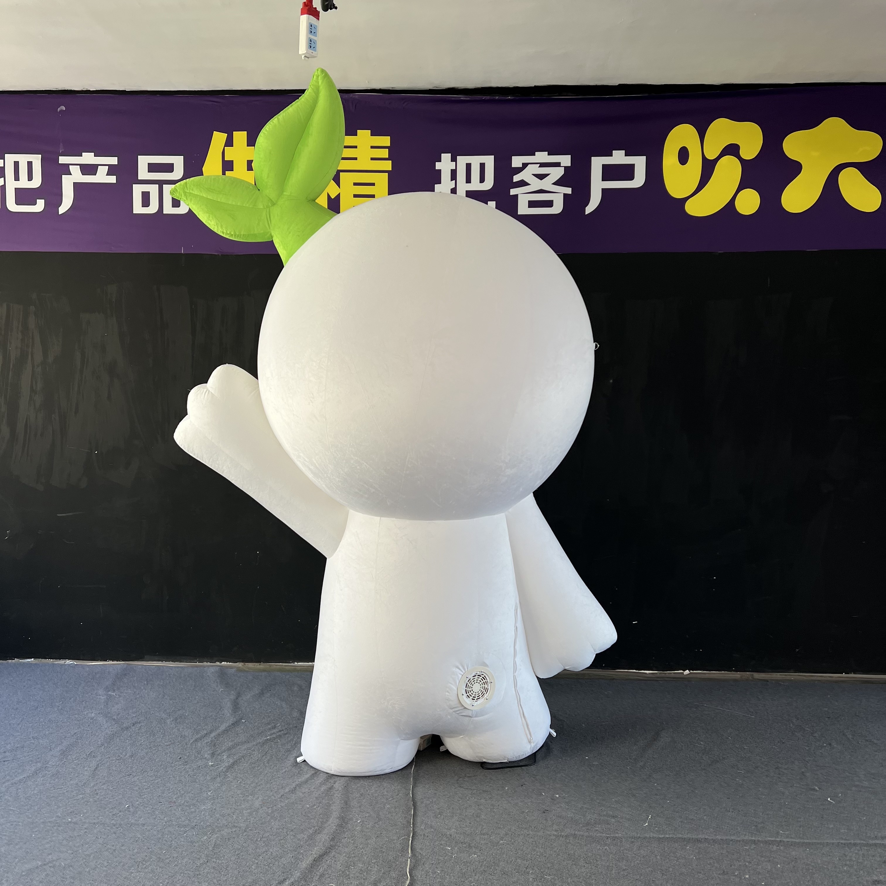 Eco Theme Inflatable Grasshead Mascot for Environmental Protection Exhibition Park & Green Activity Decor