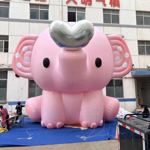 Custom Inflatable Kawaii Pink Elephant Mascot for Baby Shower Kids Event & Festival Promotion