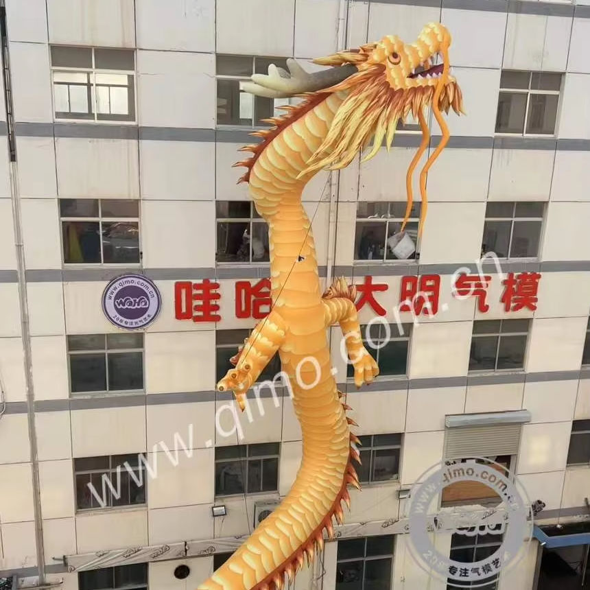 Luxury Metallic Inflatable Golden Chinese Dragon for Spring Festival Opening Ceremony & Traditional Culture Exhibition