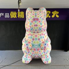 Waterproof Giant Floral Pattern Inflatable Bunny for Easter Celebration Shopping Mall Opening & Outdoor Exhibition