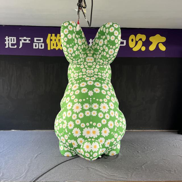 Waterproof Giant Floral Pattern Inflatable Bunny for Easter Celebration Shopping Mall Opening & Outdoor Exhibition