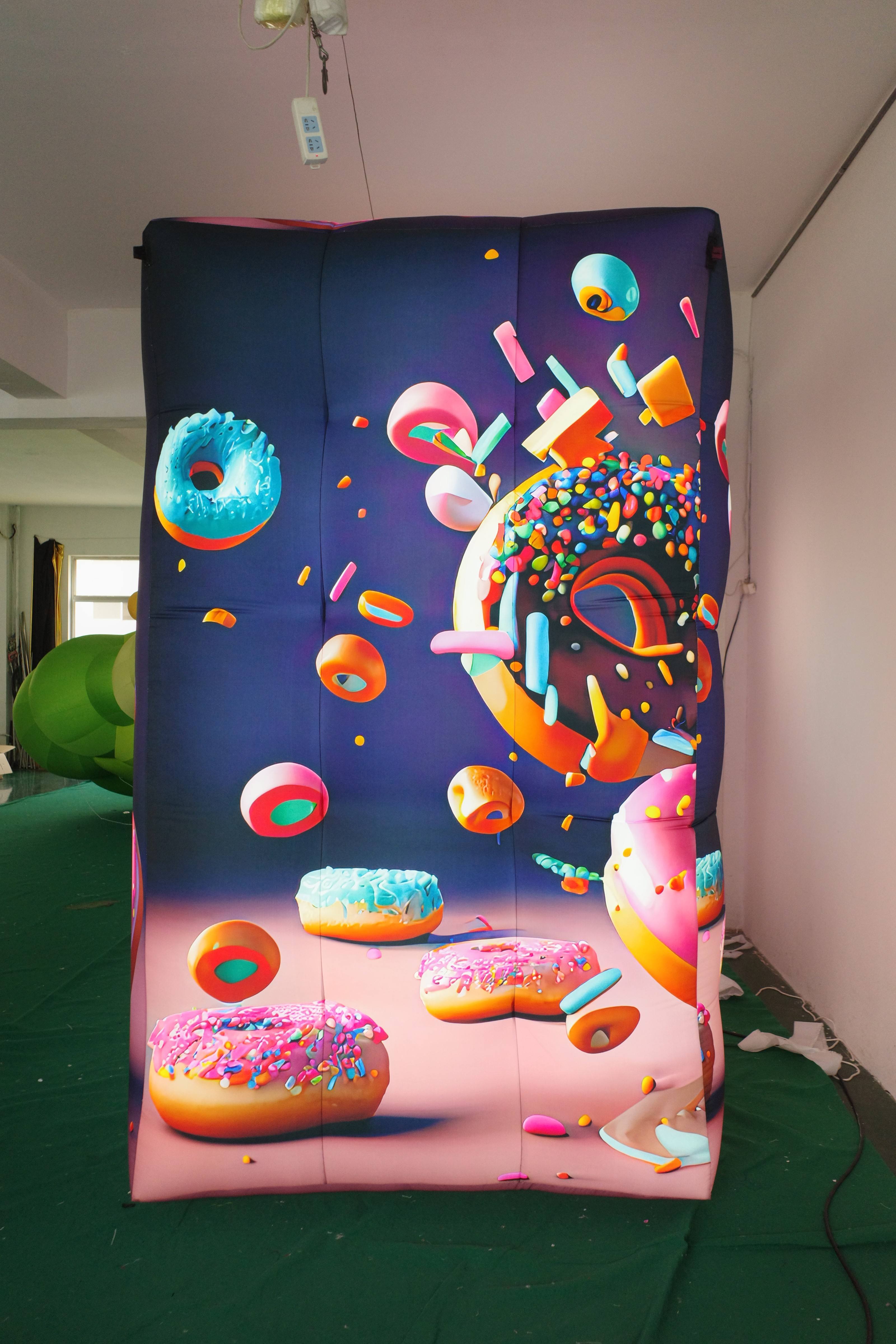 High Quality Full Printed Inflatable Donut Pattern Tent for Sweet Themed Exhibition & Commercial Landscaping