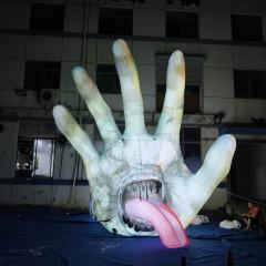 Customized Luminous Inflatable Ghost Hand Giant LED Monster Hand for Night Time Haunted House Decor