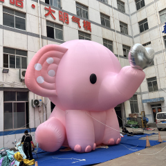 Custom Inflatable Kawaii Pink Elephant Mascot for Baby Shower Kids Event & Festival Promotion