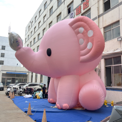 Custom Inflatable Kawaii Pink Elephant Mascot for Baby Shower Kids Event & Festival Promotion