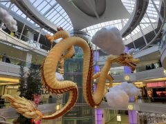 Luxury Metallic Inflatable Golden Chinese Dragon for Spring Festival Opening Ceremony & Traditional Culture Exhibition