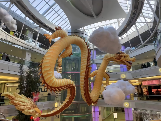 Luxury Metallic Inflatable Golden Chinese Dragon for Spring Festival Opening Ceremony & Traditional Culture Exhibition