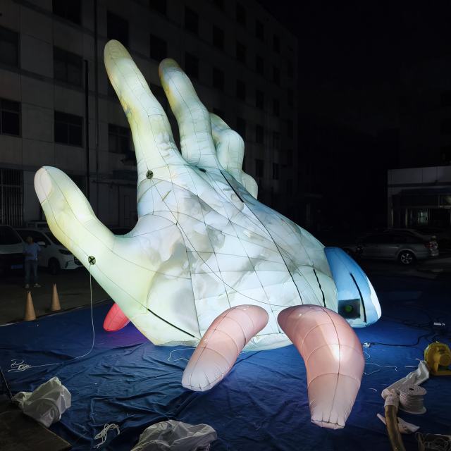 Customized Luminous Inflatable Ghost Hand Giant LED Monster Hand for Night Time Haunted House Decor