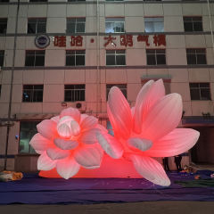 3D Giant Color Changing Inflatable LED Flower Custom Luminous Floral Model for Outdoor Night Commercial Advertising