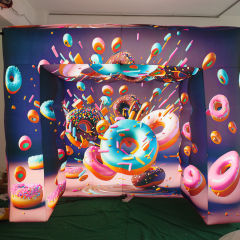 High Quality Full Printed Inflatable Donut Pattern Tent for Sweet Themed Exhibition & Commercial Landscaping