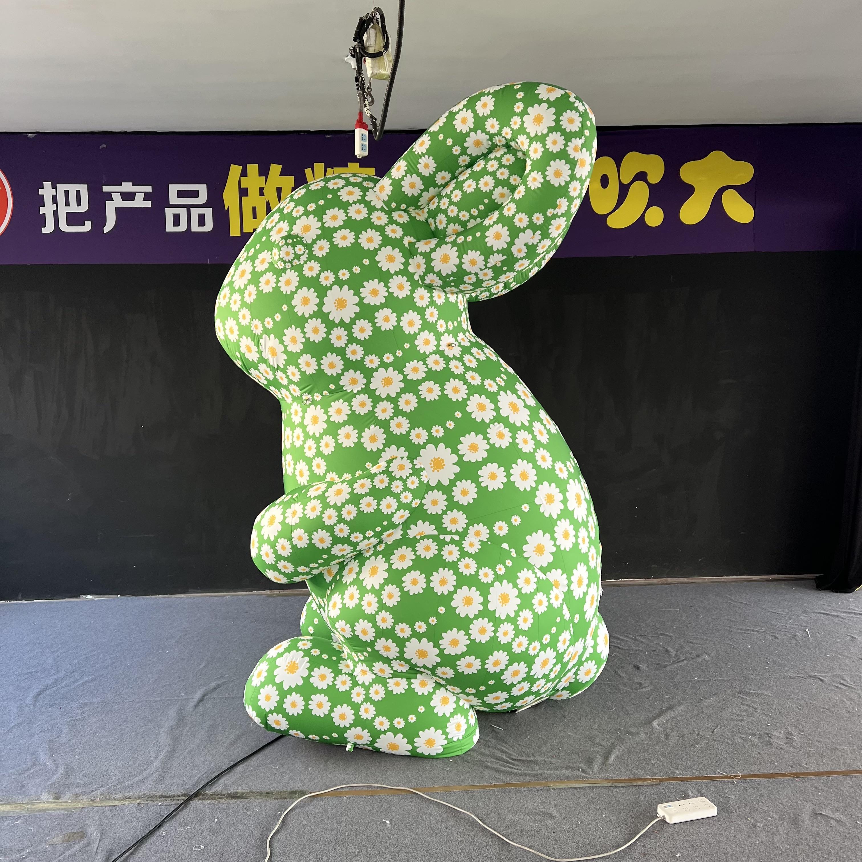 Waterproof Giant Floral Pattern Inflatable Bunny for Easter Celebration Shopping Mall Opening & Outdoor Exhibition