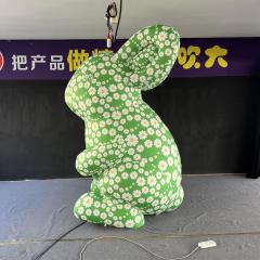 Waterproof Giant Floral Pattern Inflatable Bunny for Easter Celebration Shopping Mall Opening & Outdoor Exhibition
