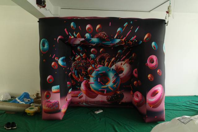 High Quality Full Printed Inflatable Donut Pattern Tent for Sweet Themed Exhibition & Commercial Landscaping