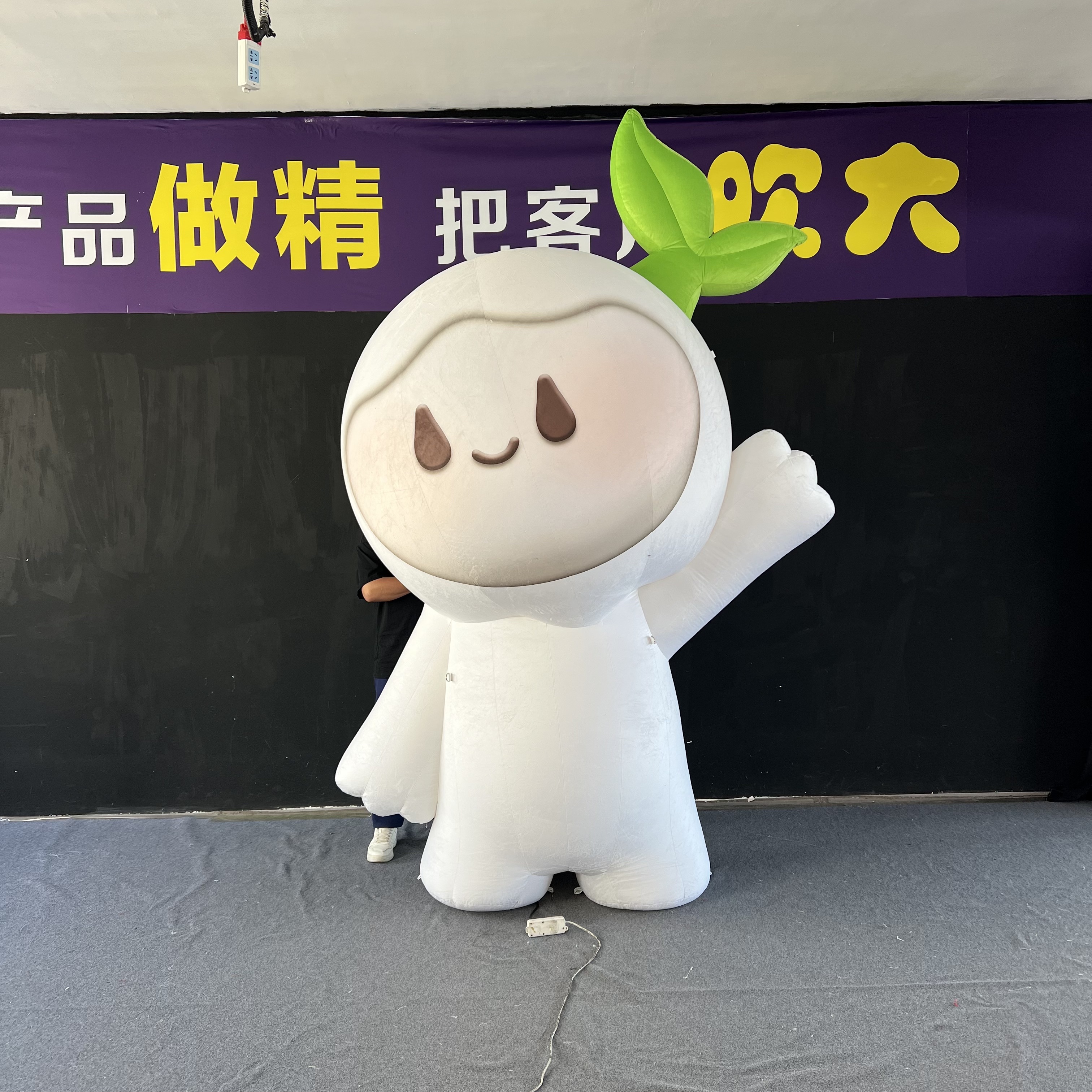 Eco Theme Inflatable Grasshead Mascot for Environmental Protection Exhibition Park & Green Activity Decor