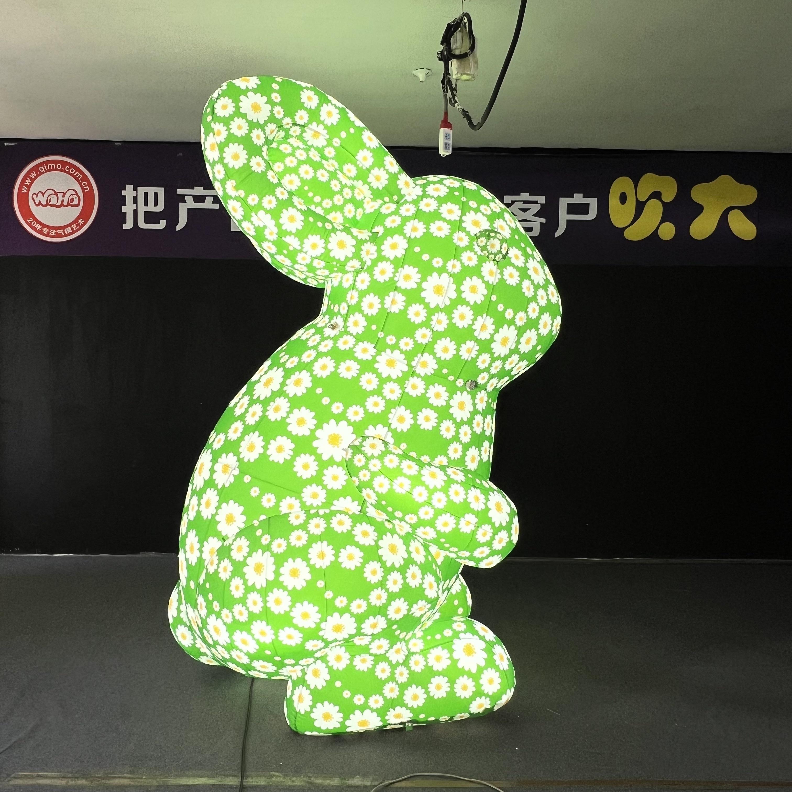 Waterproof Giant Floral Pattern Inflatable Bunny for Easter Celebration Shopping Mall Opening & Outdoor Exhibition