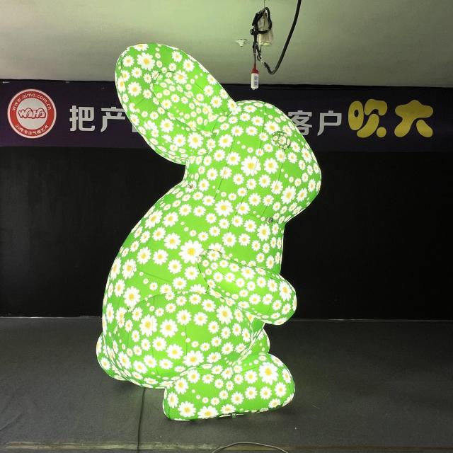 Waterproof Giant Floral Pattern Inflatable Bunny for Easter Celebration Shopping Mall Opening & Outdoor Exhibition