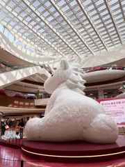 Custom Plush Textured Inflatable White Unicorn Mascot for Christmas Carnival & Festival Promotion
