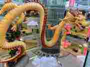 Luxury Metallic Inflatable Golden Chinese Dragon for Spring Festival Opening Ceremony & Traditional Culture Exhibition