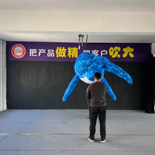 Large Simulated Inflatable Blue Whale Statue Custom Sea Creature Mascot | Inflatable Factory for Commercial Advertising Display