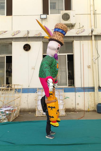 Human Carried Sugar Skull Inflatable Circus Mascot | Inflatable Factory for Carnival Parade, Bar Party & Theme Park Decor