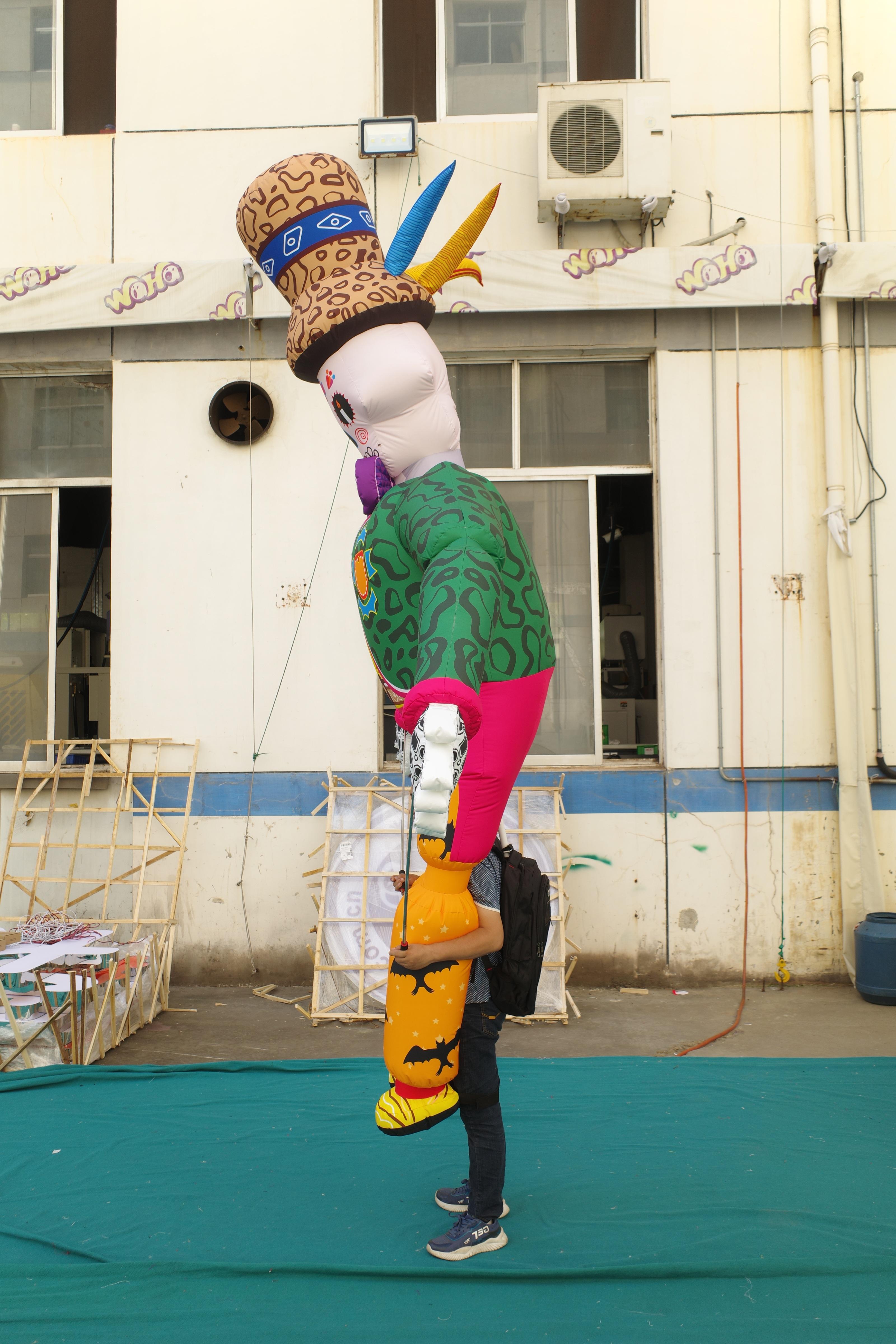 Human Carried Sugar Skull Inflatable Circus Mascot | Inflatable Factory for Carnival Parade, Bar Party & Theme Park Decor