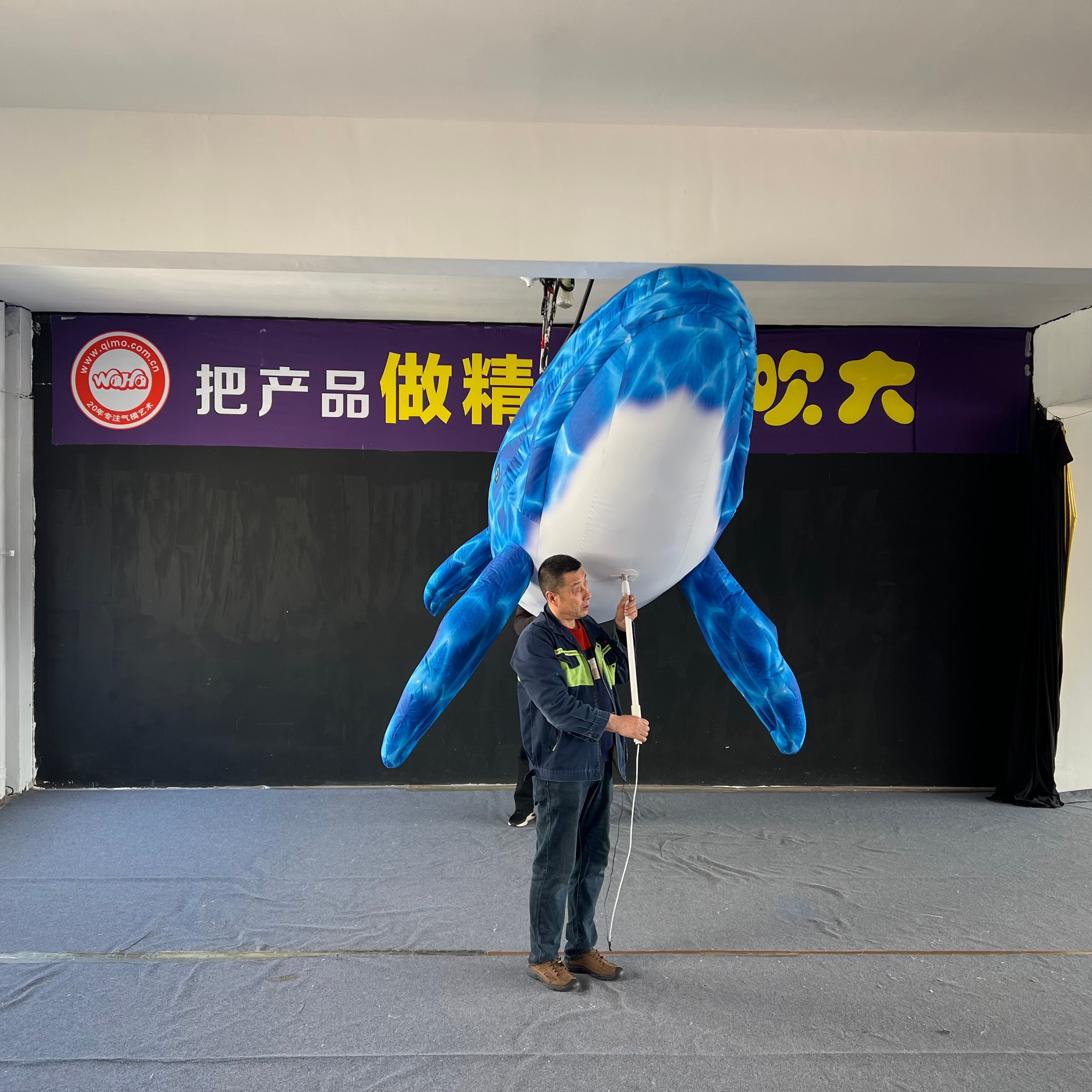 Large Simulated Inflatable Blue Whale Statue Custom Sea Creature Mascot | Inflatable Factory for Commercial Advertising Display
