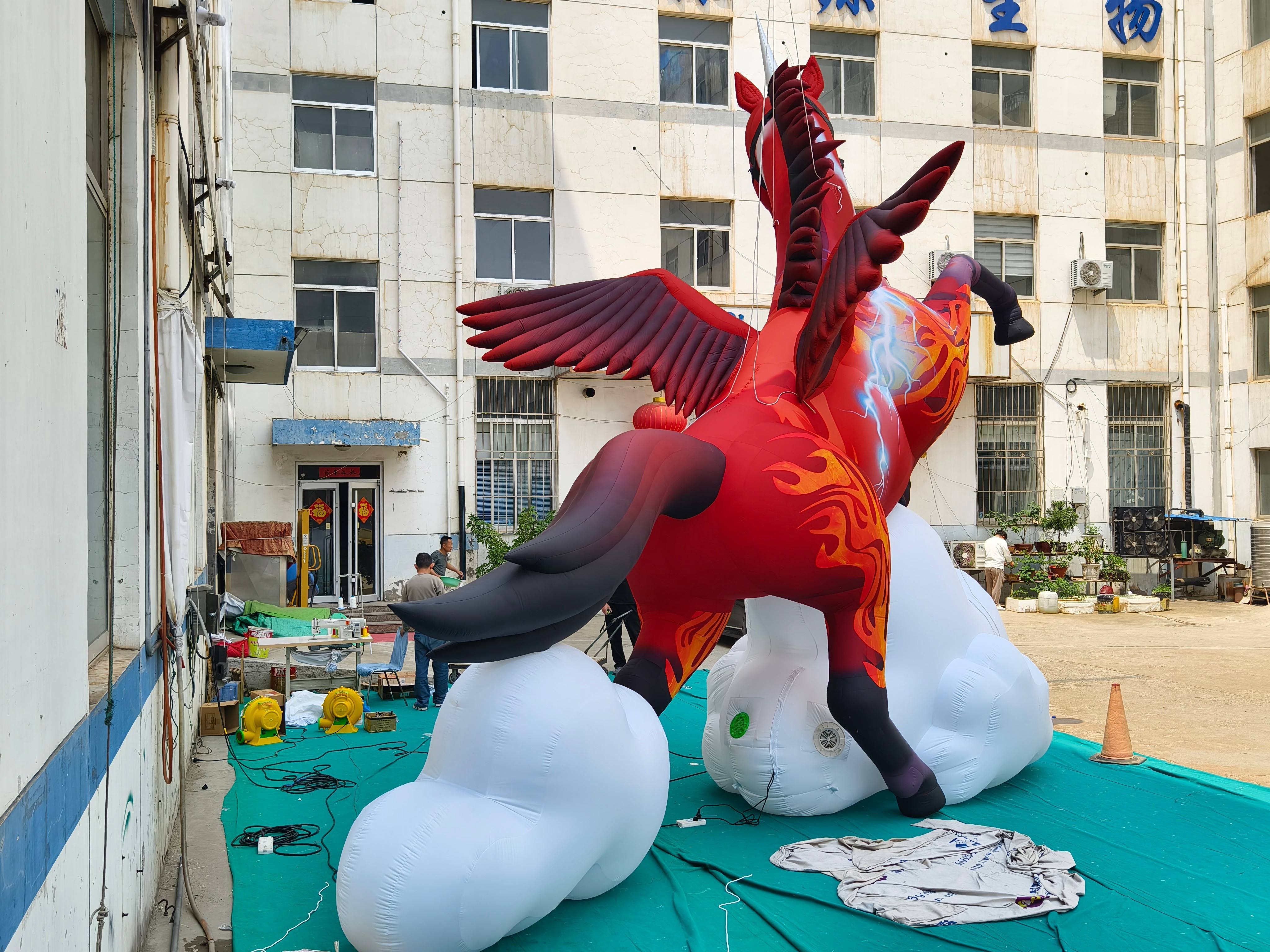 Commercial Grade Lifelike Inflatable Giant Flying Winged Horse | Inflatable Factory for Holiday Event,  Park Installation