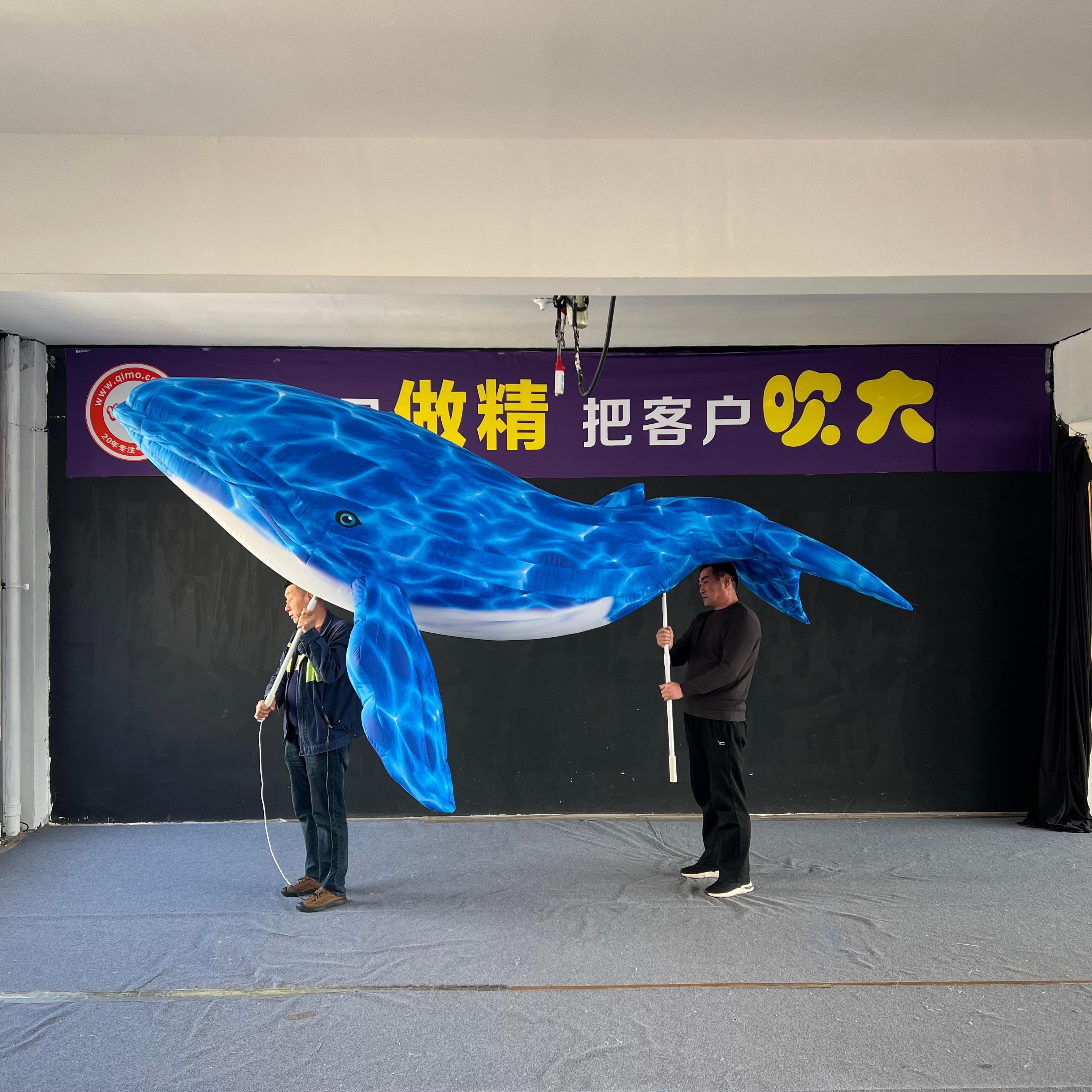 Large Simulated Inflatable Blue Whale Statue Custom Sea Creature Mascot | Inflatable Factory for Commercial Advertising Display
