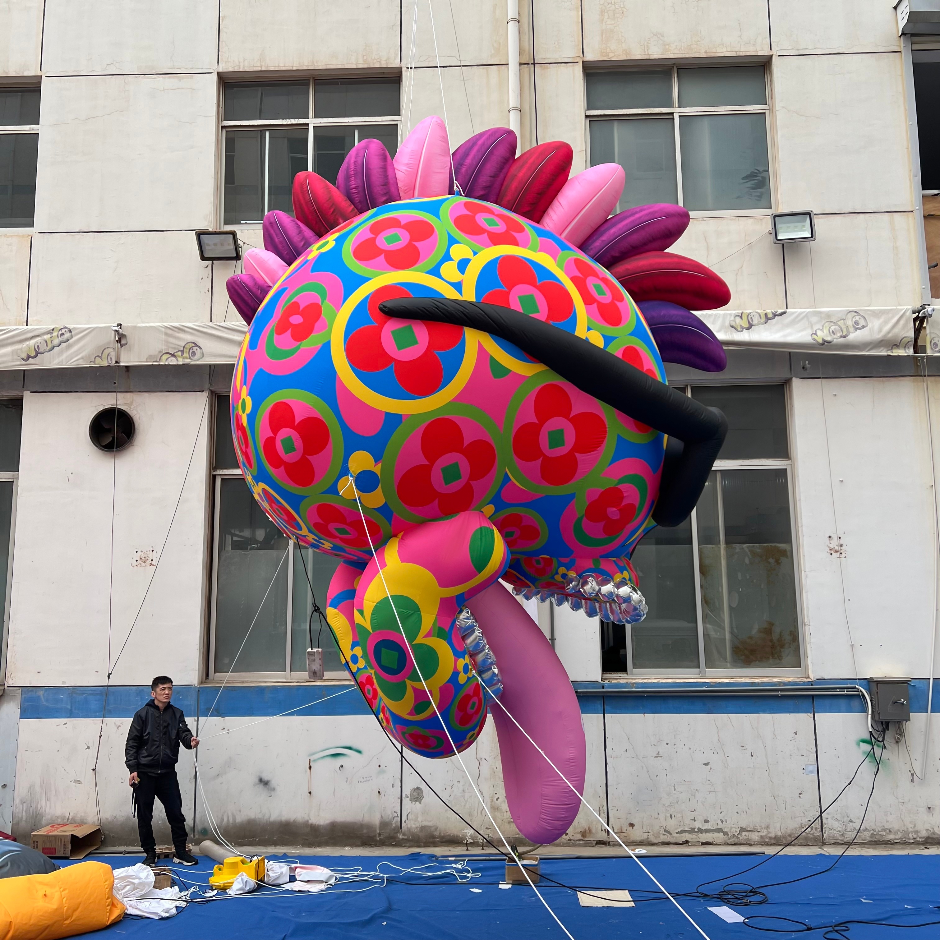 Giant Inflatable Graffiti Skull Decoration Custom Size OEM Waterproof PVC for Outdoor Event Commercial Display