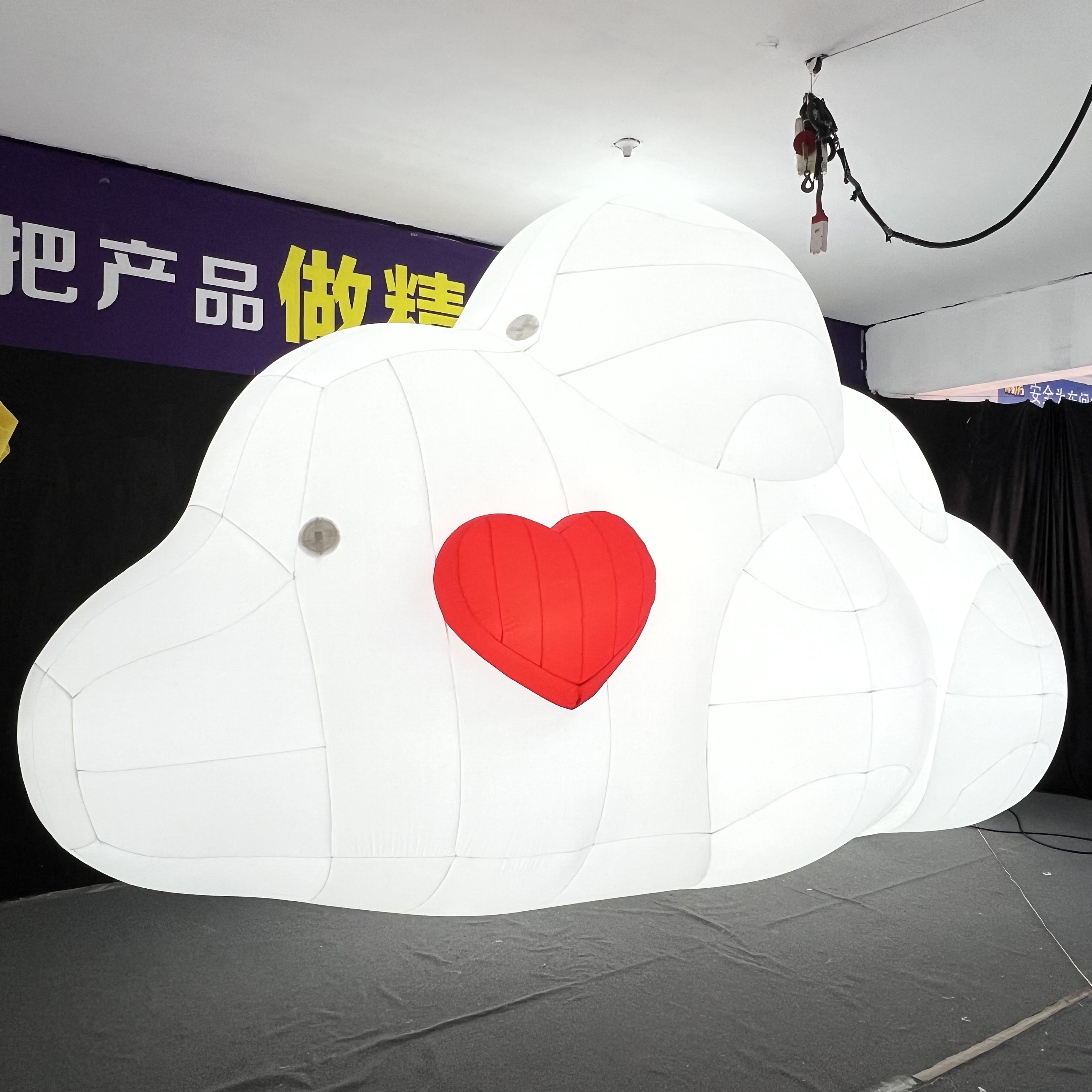 Inflatable Cloud with LED Light Custom Design OEM Durable PVC for Night Event Commercial Display