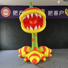 Waterproof Giant Inflatable Cartoon Big Mouth Flower for Halloween Carnival Amusement Park Outdoor Decor