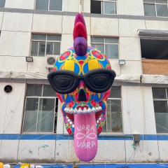 Giant Inflatable Graffiti Skull Decoration Custom Size OEM Waterproof PVC for Outdoor Event Commercial Display