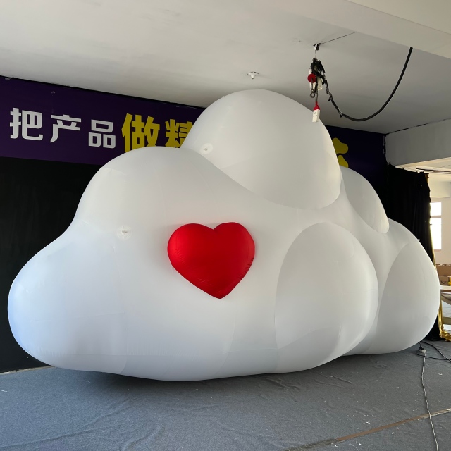 Inflatable Cloud with LED Light Custom Design OEM Durable PVC for Night Event Commercial Display