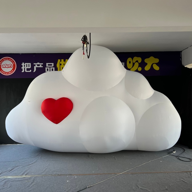 Inflatable Cloud with LED Light Custom Design OEM Durable PVC for Night Event Commercial Display