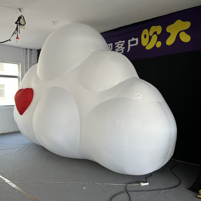 Inflatable Cloud with LED Light Custom Design OEM Durable PVC for Night Event Commercial Display
